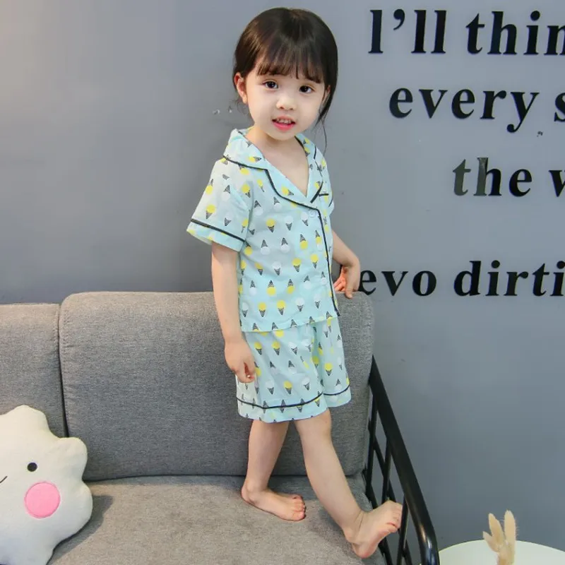 COOTELILI Baby Girl Clothes Toddler  Kids Boy Summer Clothes Ice Cream Printing Pijama Infantil Comfortable Pajama Set 80-120cm  (8)