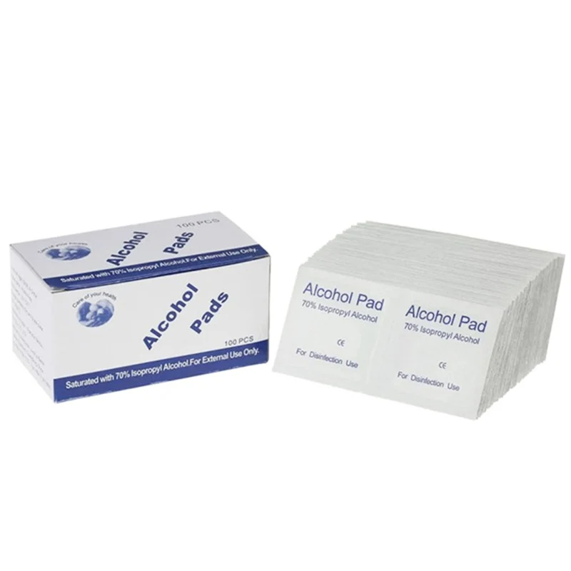 

100Pcs/Lot Portable 100Pcs/Box 6 x 3Cm Alcohol Swabs Pads Wipes Antiseptic Cleanser Cleaning Sterilizations First Aid Home Mak