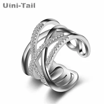 

Uini-Tail hot new 925 sterling silver ring Korean version of the multi-layered hipster line micro-inlaid simple ring wholesale
