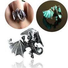 Anillos ajustables anillo dragón para mujeres que brillan en la oscuridad luminoso anillo Vintage Juego de tronos joyería hecha a mano DRAGÓN DE FANTASÍA