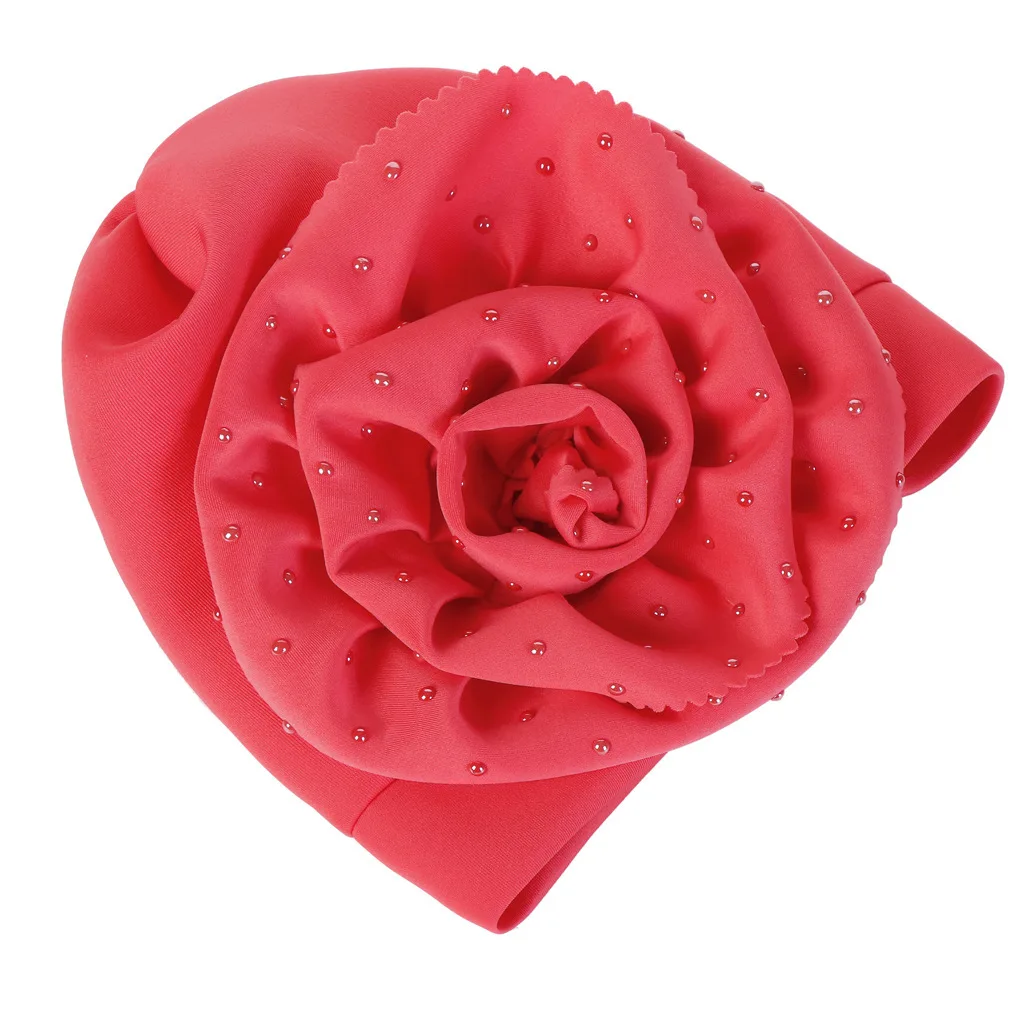 Flower Ceramics Search Edge Solid Color Scarf Hat Cotton-padded Cap Hijab Caps Turban Muslim Dress Headscarf