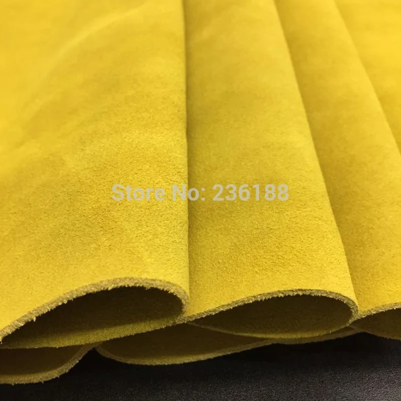 

Yellow Genuine Cow Suede Leather Fabric Material for Casual Boots/handbag ,Free Shipping