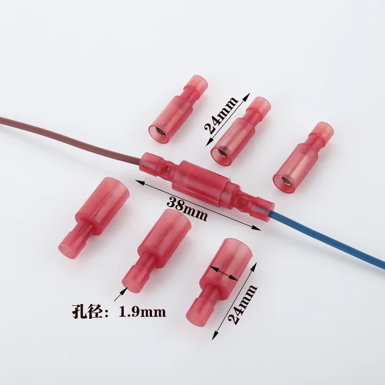 20 компл./упак. 40 шт. Мужской Женский Разъем обжимной терминал красный электрические провода клеммы нейлон Пуля Разъемы P19