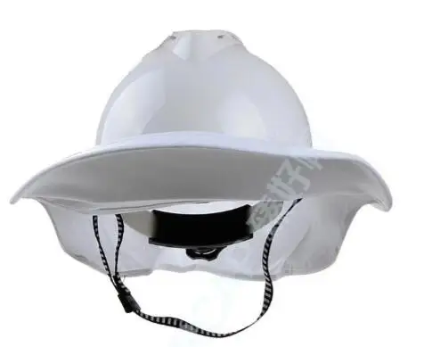 Сайт Рабочая безопасность шлем Защита от солнца шлемы Защита от солнца сетка Рабочая защита Строительная работа на открытом воздухе Защита от солнца оборудование - Цвет: Белый