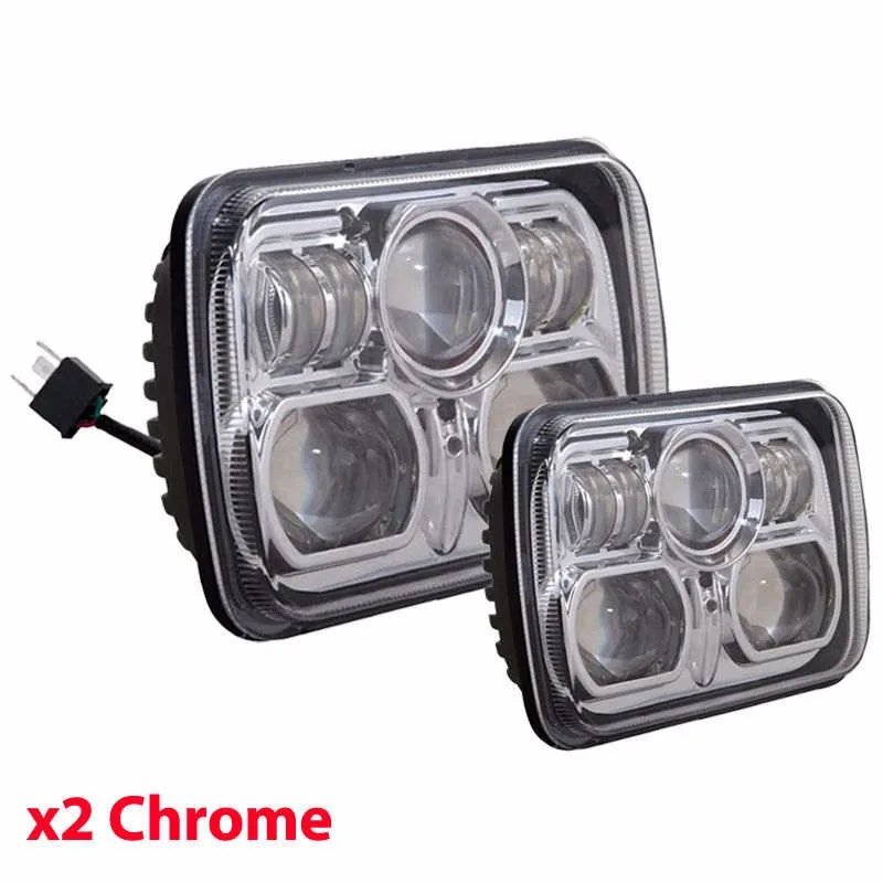niversal 7x6 54W Square High Low Beam H4 CREE LED Jeep Projector Headlights x