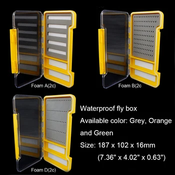 

Aventik Super Slim 100% Waterproof siliconeFly Fishing Box Medical Grade Popular Foam A B and D With Two Compartments Flies Box