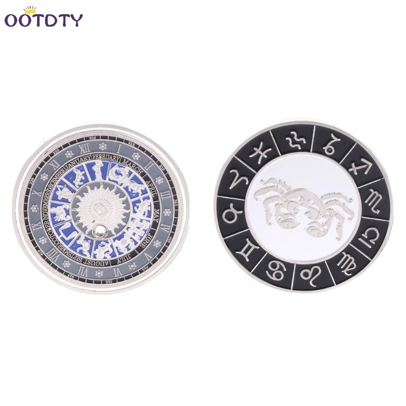 

Commemorative Coin Plated Silver Constellation Cancer Souvenir Arts Collection Gift Physical Metal Antique Imitation