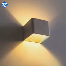 5 Вт Морден вверх и вниз светодиодный настенный светильник алюминиевый прикроватная тумбочка для спальни настенная лампа для чтения квадратный фон настенное освещение 10 шт