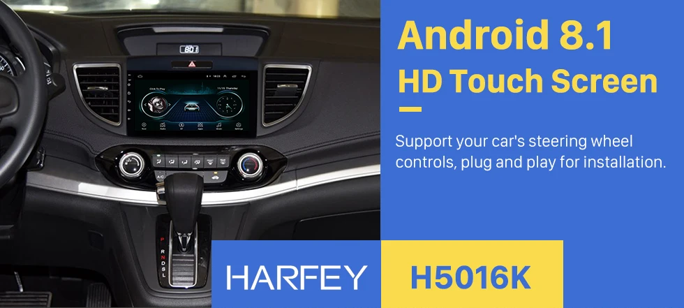 Clearance Harfey 9 Inch Car Radio GPS Navigation System For Honda CRV 2011-2015 With Remote Control Bluetooth Touch Screen 0
