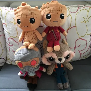 

4pcs/lot Guardians of the Galaxy 2 Plush Toys 22cm Ents Baby Tree Man Rocket Raccoon Soft Plush Doll Kids Children Stuffed Gifts