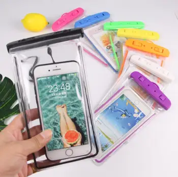 

New Luminous PVC Mobile Phone Waterproof bag Pouch Universal Diving Underwater Rainproof Take Photo Transparent bag Case 500pcs