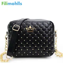 Excellent Quality 2019 Womens Bag Fashion Women Messenger Bags Rivet Chain Shoulder Bag High Quality PU