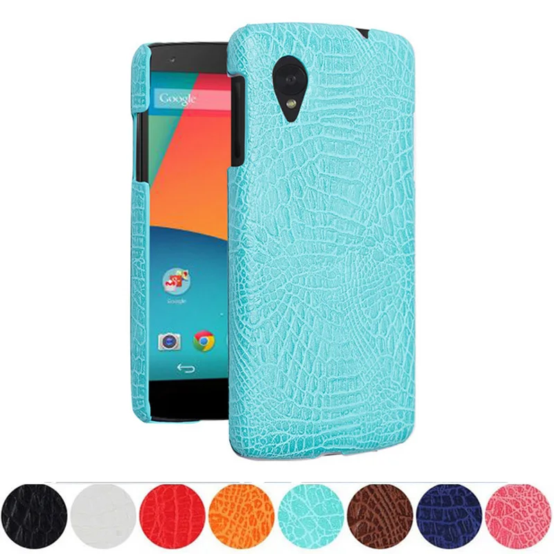 

For LG Google Nexus 5 E980 Luxury Crocodile PU Leather Skin Hard Back Cover protective Phone Case