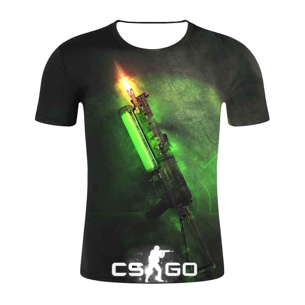 

2019 new top Tees Brand Clothing Funny 3D T-Shirt CS GO Gamer T Shirt 2019 Hot Counter Strike Global Offensive CSGO Men Tshirt