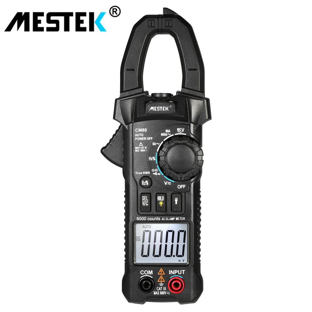 

MESTEK True RMS LCD Digital Clamp Meter Multimeter AC/DC Voltage AC Current Capacitance Continuity Test