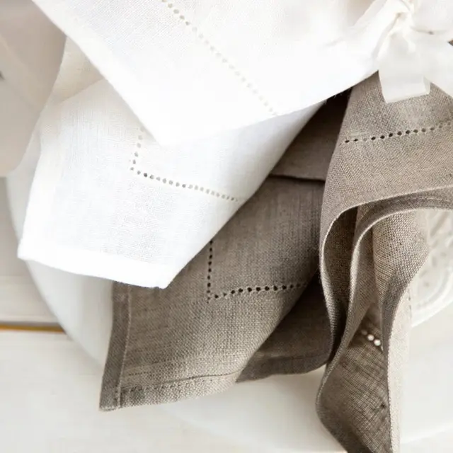 6 Pieces White Hemstitch Napkins Cocktail Napkin For Party Wedding Lace Napkin Table Cloth Linen Napkins Cotton Napkin 1