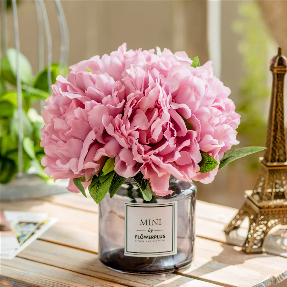 

Artificial Silk Flower for Home Wedding Decor 5pcs/branch Peony Fake Flower Birthday Party DIY Decorative Flower