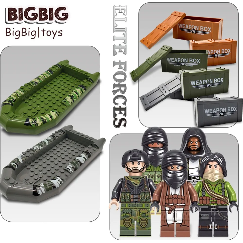 

LegoING Mini Military Figures SWAT City Police Soldiers weapon box Modern Commando Special Forces bricks Building Blocks gifts