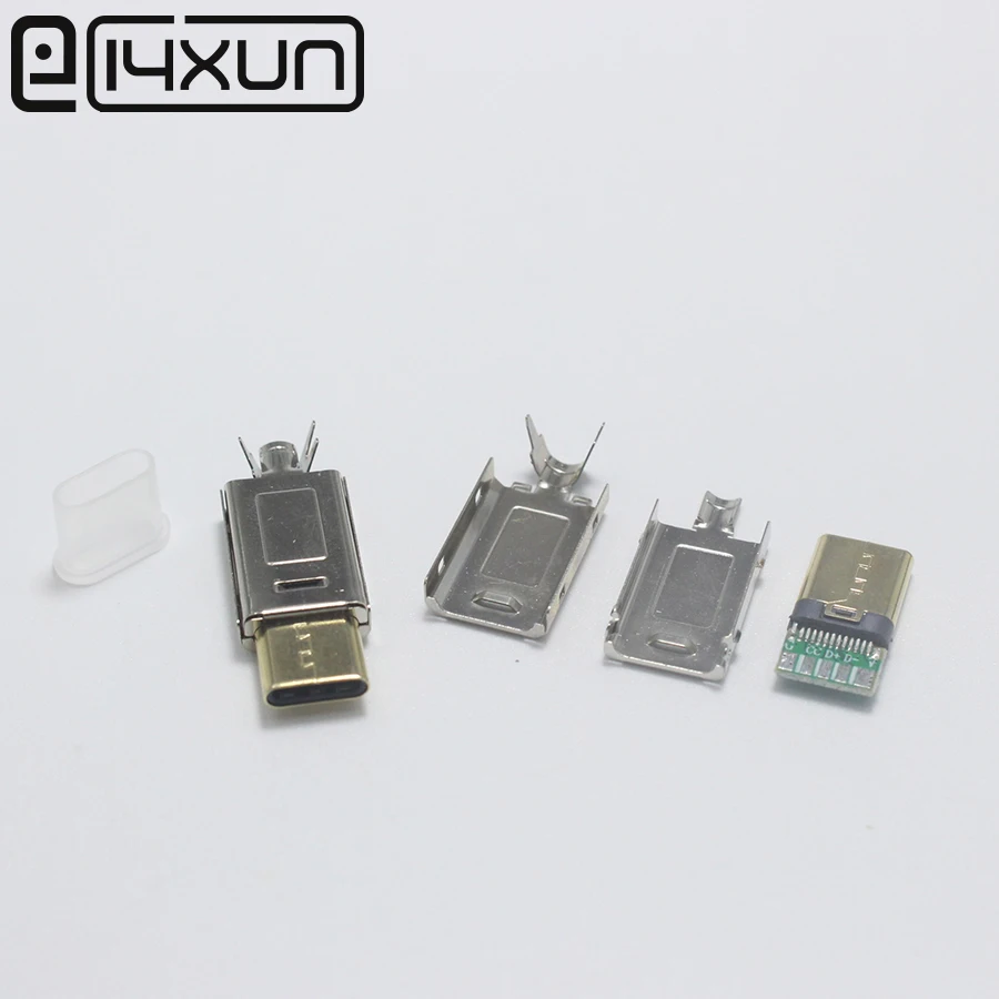 

EClyxun 10Set USB 3.1 Type-C to Type C Plug Copper Welding Double-sided plug for DIY OTG Charging Connector for OD 3.0mm2 Cable