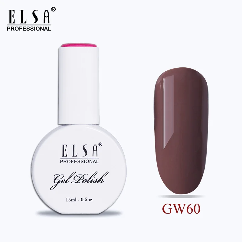 Elsa 15 мл УФ-гель для ногтей 120 цветов на выбор кофе УФ-лак для ногтей Полупостоянный коричневый светодиодный гель-эмаль для ногтей - Цвет: GW60