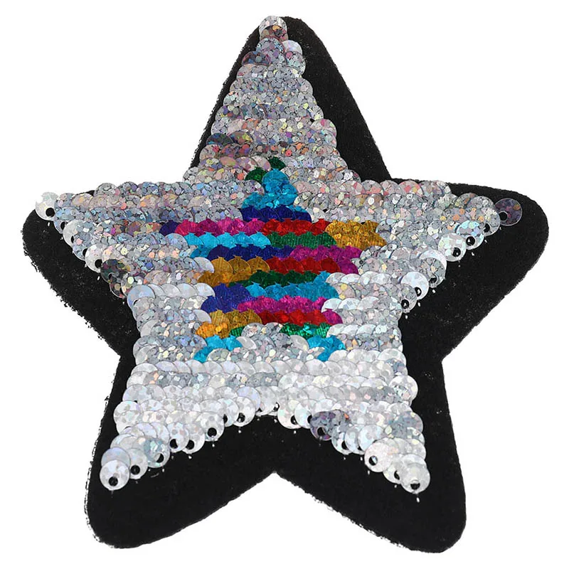 

Shiny Five-pointed Stars Reversible Change Color MIX Color Sequins Sew On Patches For Clothes DIY Patch Applique Crafts 3 Styles