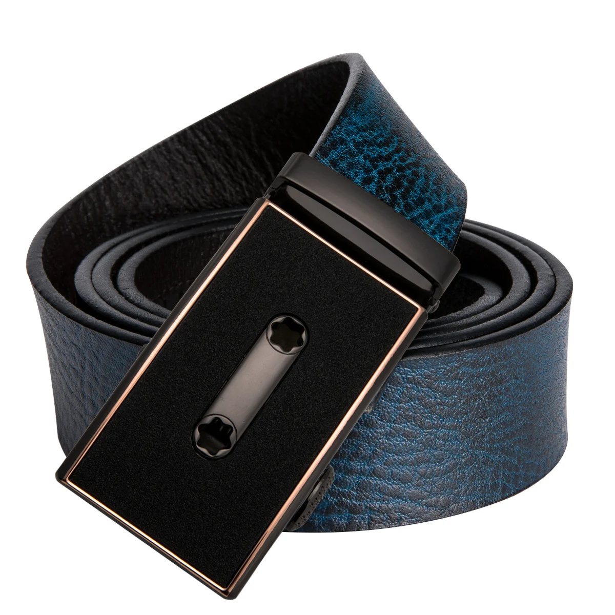 Blue Men Leather Belt 2018 High Quality Automatic Buckle Luxury Real