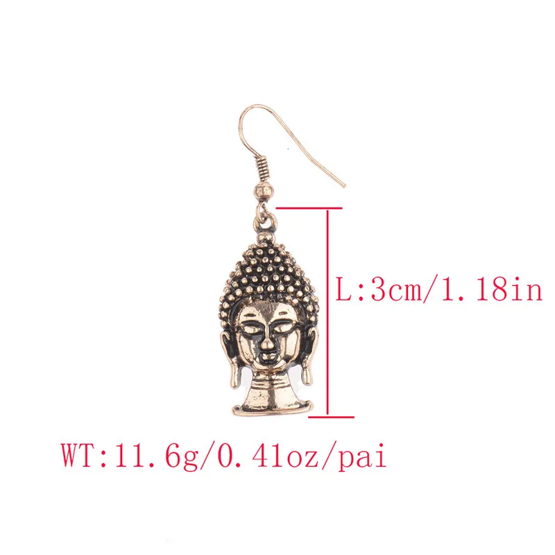 New Arrival 2017 Silver/Gold Buddha Dangle Earrings Women Fashion India/Thailand Buddha Earrings HQE275 - Image 5