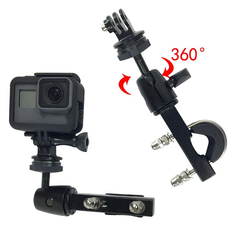 Motorcycle Scooter Mirror Stem Bracket Bar Mount for GoPro Hero 7/6/5/4