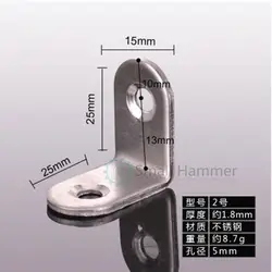 2 шт. из нержавеющей стали углу товара разъем под прямым углом Г-образный треугольник Утюг кронштейн мебель фиксированной блока утолщение