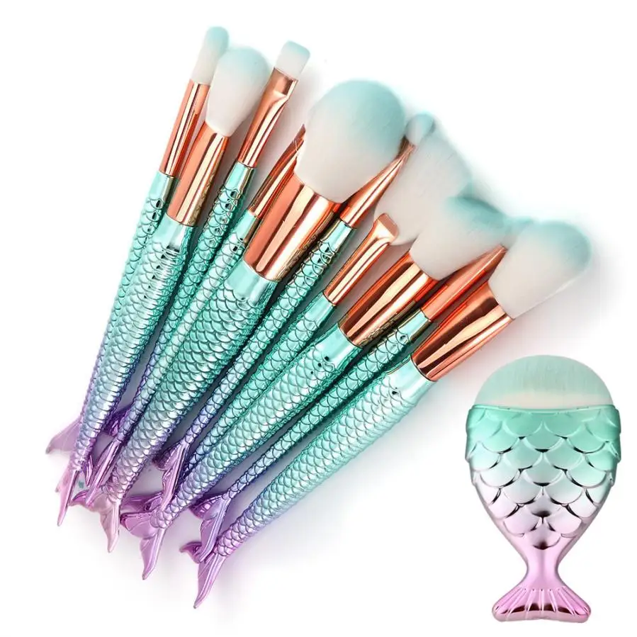 

Fish Scale Makeup Brush Fishtail Bottom Brush Powder Blush Makeup Cosmetic Brushes Tool c30328#30