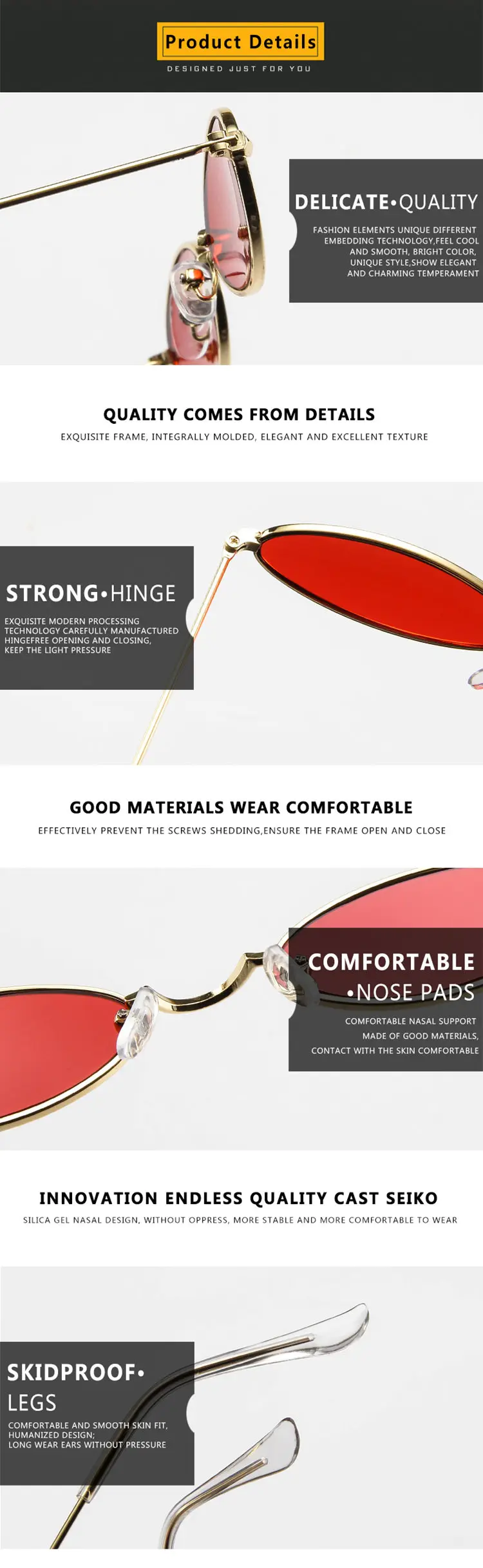 MINIMUM Small Oval Sunglasses for men male retro metal frame clear len yellow red vintage small round sun glasses for women 2018zz01 (6)
