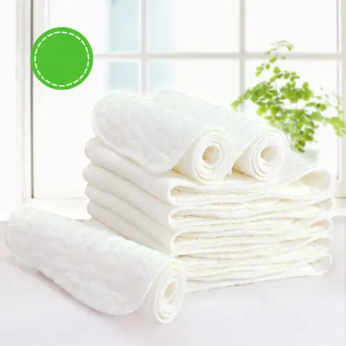 

10pc Reusable Soft Modern Cloth Diaper Towel Liners insert 3 Layers Cotton Handkerchief Towel