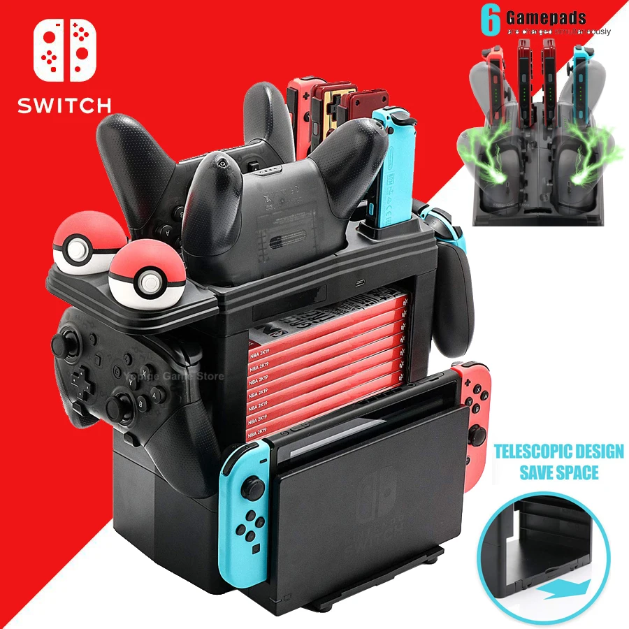 

Nintend Switch Charging Dock Stand Accessories Storage Base Games Holder Controller Charger Station for Nitendo Nintendo Switch