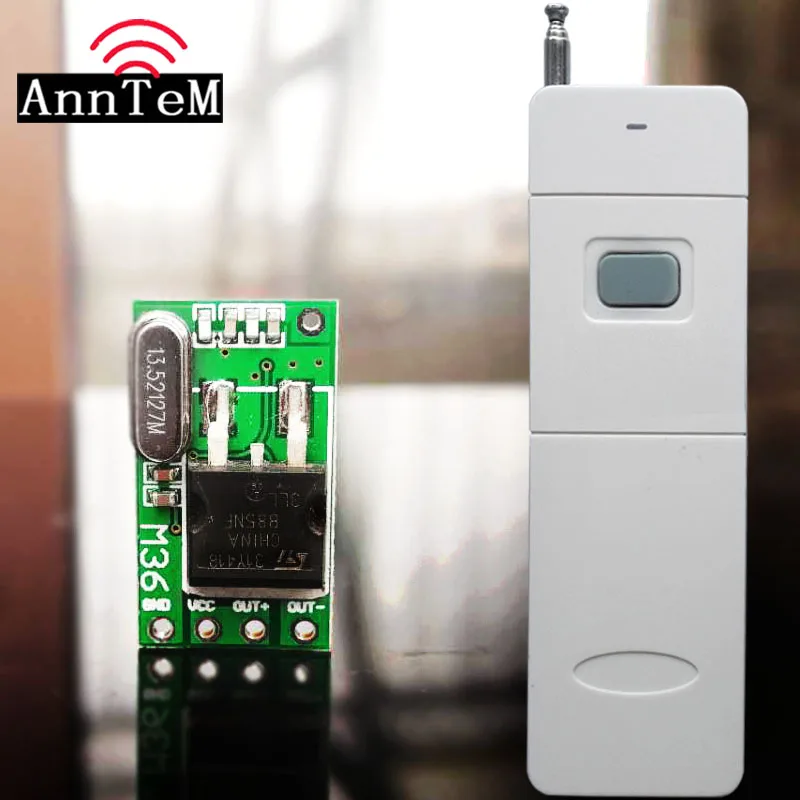 Беспроводной мини переключатель ANNTEM 6V13.8V12V9V24V36V 1CH RF DC 12В RF10A релейный приемник