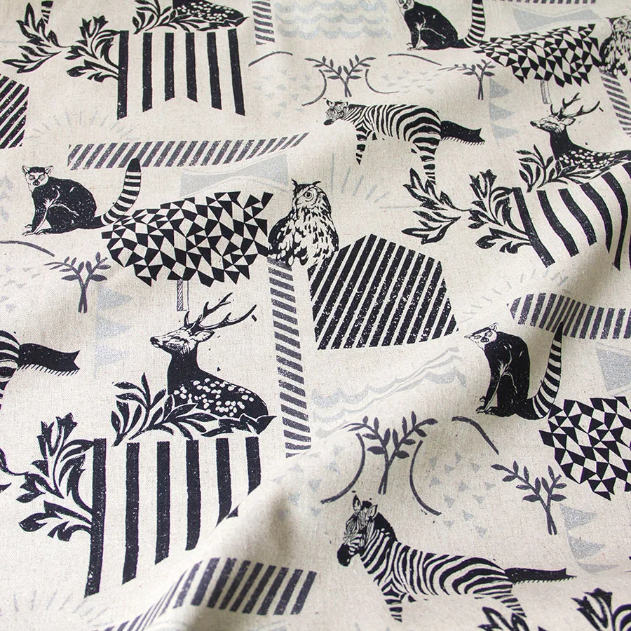 

50cm*110cm Japanese Cotton Linen Fabric Quilting Fabric Echino By Etsuko furuya Habitat B