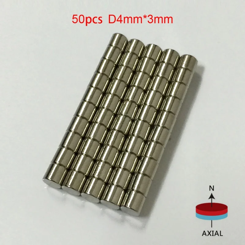 50 шт./упак. 4*3 мм магнитные материалы неодимовый магнит мини маленький круглый диск новейший