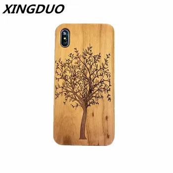 

XINGDUO 100% pure wood Pattern carving TPU Phone Case Fundas For Huawei mate 8/p7/p8 lite/p9 lite/p10 one plus1 Cover Shell