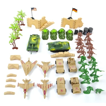 

64Pcs DIY Small Soldier Plane Model Military Tank National Flag Model Toy Set Building Blocks Kids Toys Figures Toy For Children