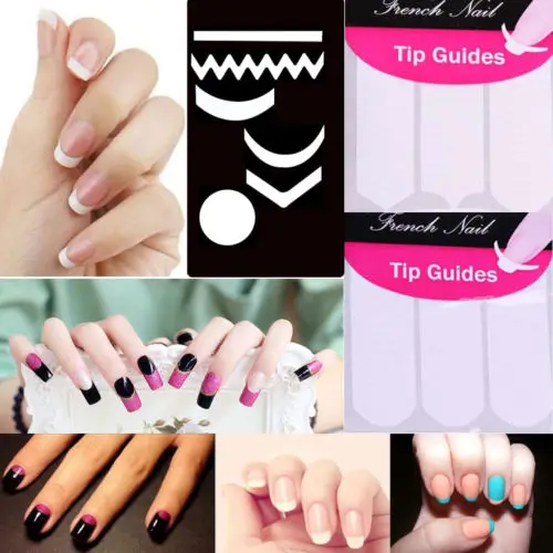 2 Pack Striping Line French Manicure Form Nail Art Tape Sticker DIY Stencil 9.8G0.6Y