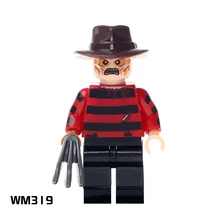 100 шт. WM319 Freddy Krueger из тематика ужасов фильм супер герои фигурки строительные блоки детские подарки игрушки