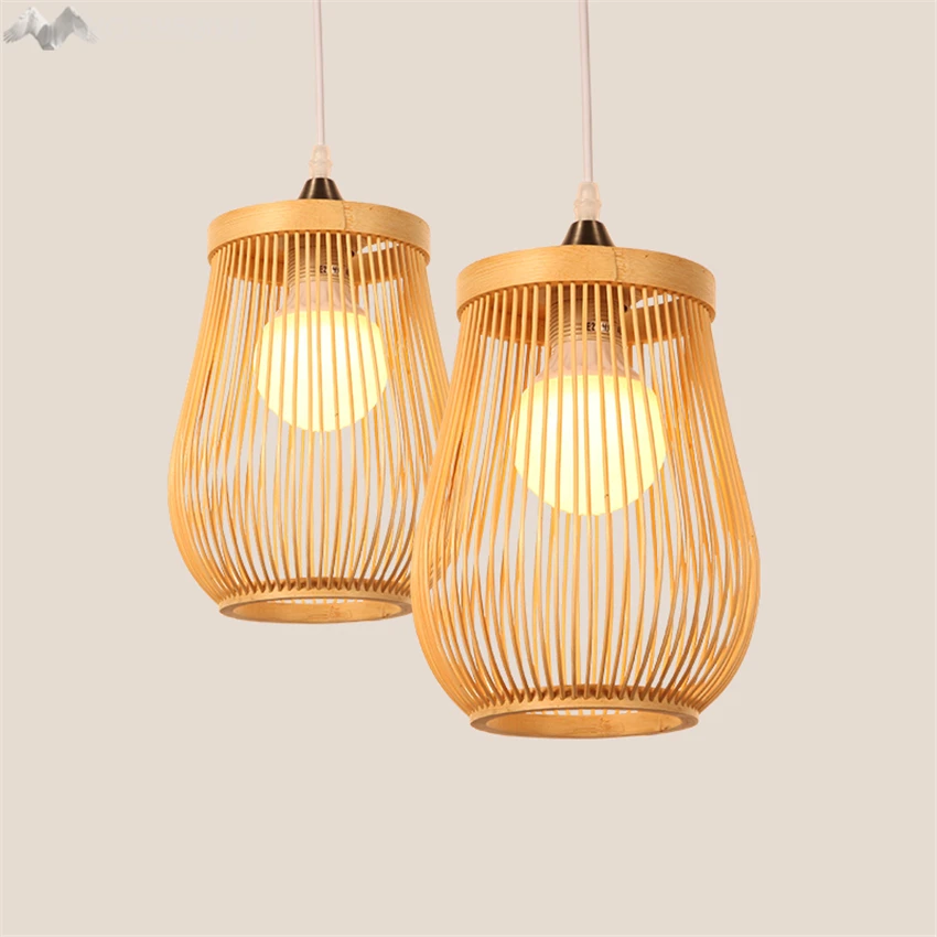 

LFH Modern rural style solid Wooden creative Pendant Light Wood lampshade hanging Lamp Dinning Room decorate lighting fixture
