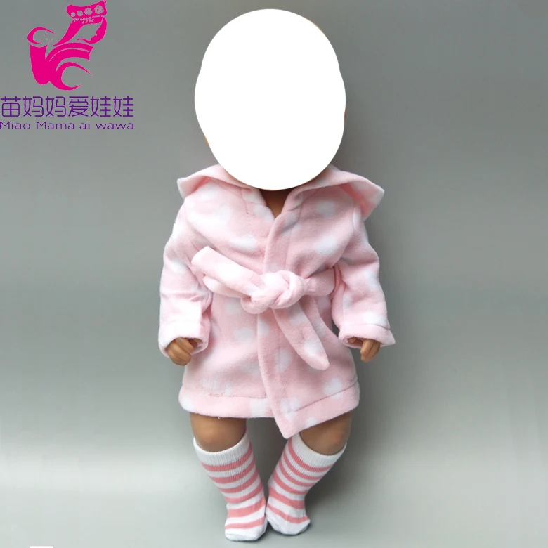 

18 inch american doll clothes Bathrobe with sock for Baby doll clothes suit 18" doll clothes set