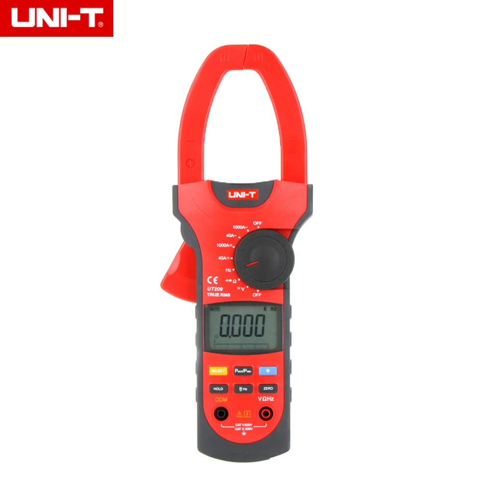 UNI-T UT209 цифровой туры RMS клещи 4000 отсчетов ЖК-дисплей многофункциональным Ом DMM DC вольтметр переменного тока Амперметр удержания данных 1000A