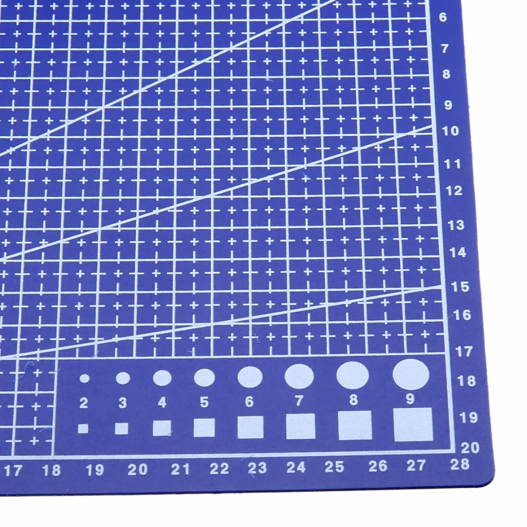 New Blue Plastic Cutting Mat A4 Grid Lines Self Healing Cutting Mat Craft Card Fabric Measure Leather Paper Board 30X22cm