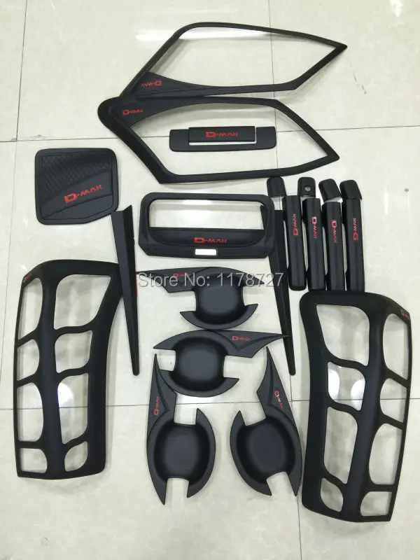 

FREE SHIPING ISUZU D-MAX front tail lamp cover Handle cover bowl cover rear trunk lid accessory accessories complete full set