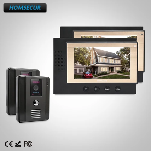 

HOMSECUR 7" Video Door Phone Intercom System+Black Camera for House/Flat (TC011-B+TM701-B)