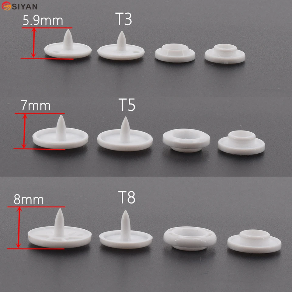 Trimming Shop Kam Scatto Premere Pinze T3 Plastica Snap Starter Kit Non Cuce Mano Attrezzo Bottoni Chiusure Per di Lana Abbigliamento Bambini Indossare Tessuti Pannolini Bavaglini 150pcs (15 Assortito