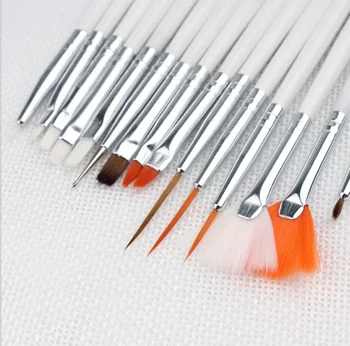 

15 pcs nail art decorations brush set tools professional painting pen for false nail tips UV nail gel polish 200sets