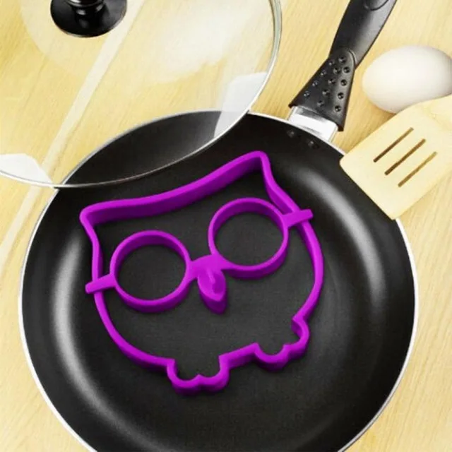 Силиконовый яичный блин кольца для пирожных Пособия по кулинарии инструменты Кухня гаджеты для завтрака кролик сова череп улыбка форма для яичницы - Цвет: 2