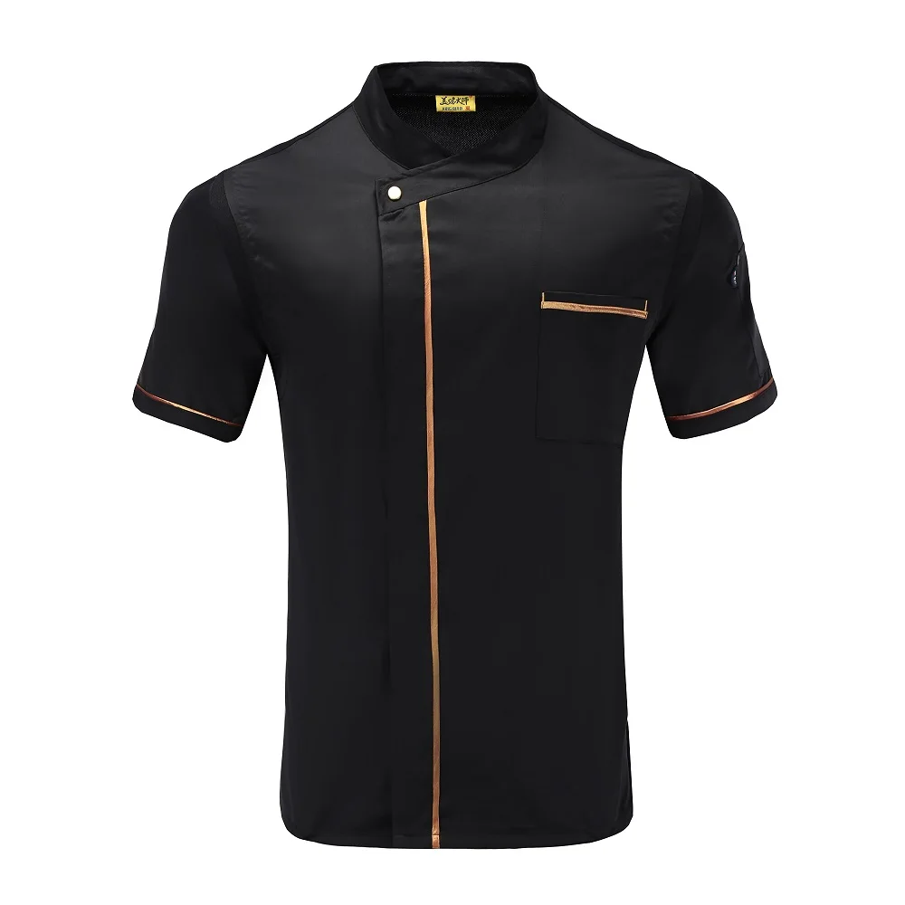 

New Men Women Short Sleeve Comfy Breathable Summer Kitchen Chef Jacket Food Service Restaurant Hotel Work Uniform